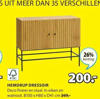 Jysk Hemdrup Dressoir B100xH80xD41 cm aanbieding