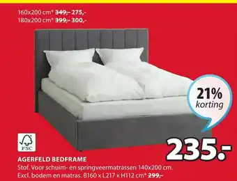 Jysk Agerfeld Bedframe B160xL217xH112 cm aanbieding