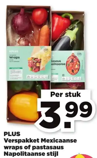 PLUS Verspakket Mexicaanse wraps of pastasaus Napolitaanse stijl aanbieding