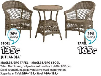 Jysk Maglebjerg tafel + maglebjerg stoel aanbieding