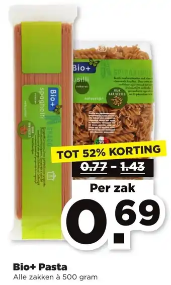 PLUS Bio+ Pasta 500gram aanbieding