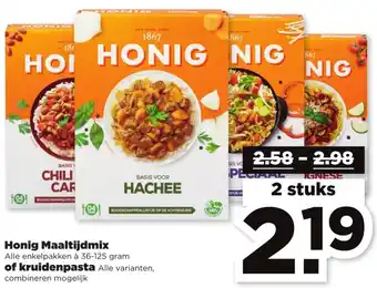 PLUS Honig Maaltijdmix of kruidenpasta aanbieding