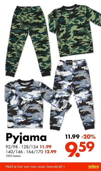 Wibra Pyjama 92/98 - 128/134 aanbieding