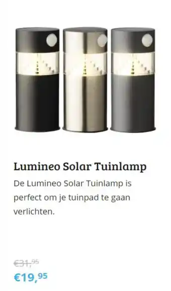 Tuinland Lumineo solar tuinlamp aanbieding