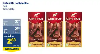 Makro Cote d'or bonbonbloc 200g aanbieding