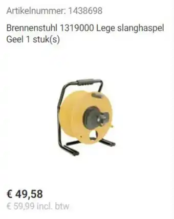 Conrad Brennenstuhl 1319000 lege slanghaspel geel 1 stuk(s) aanbieding