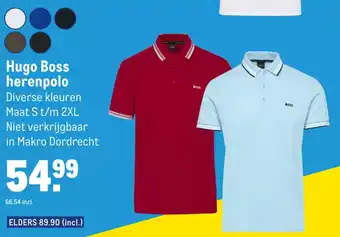 Makro Hugo Boss herenpolo  S t/m 2XL aanbieding