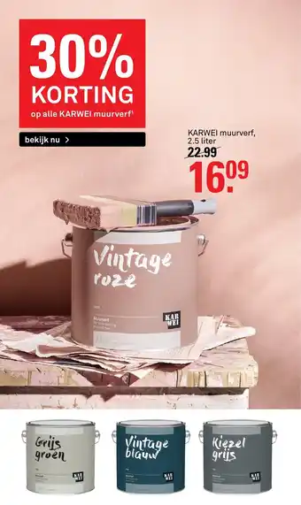 Karwei Muurverf 2,5 liter aanbieding