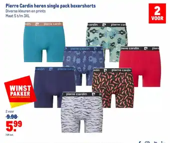 Makro Pierre Cardin Heren Single Pack Boxershorts aanbieding