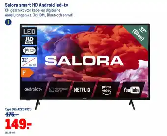 Makro Salora Smart HD Android Led-Tv aanbieding