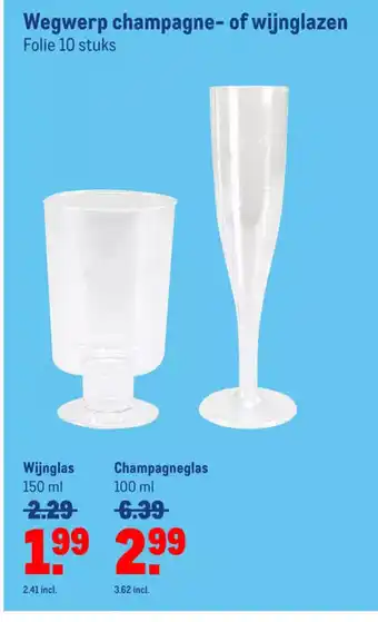 Makro Wegwerp Champagne of Wijnglazen champagneglas aanbieding