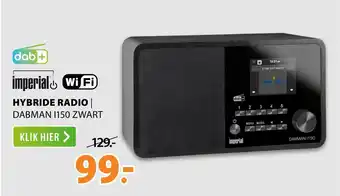 Expert IMPERIAL Hybride radio I DABMAN I150 ZWART aanbieding