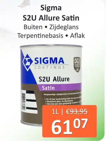 De Verfzaak Sigma S2U Allure Satin aanbieding