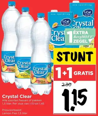 Vomar Voordeelmarkt Crystal Clear 1,5 liter aanbieding