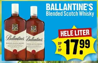 Dirck 3 Ballantine's Blended Scotch Whisky hele liter aanbieding