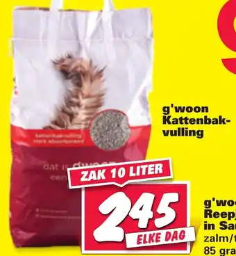 Nettorama G'woon Kattenbak- vulling 10 liter aanbieding