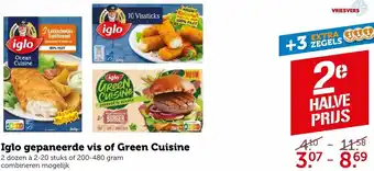 Coop Iglo gepaneerde vis of Green Cuisine 200-480g aanbieding