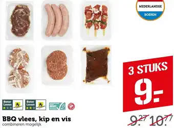 Coop BBQ vlees, kip en vis aanbieding