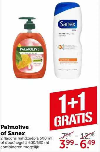 Coop Palmolive of Sanex 6p0/650ml aanbieding