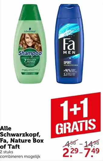 Coop Alle Schwarzkopf, Fa, Nature Box of Taft aanbieding