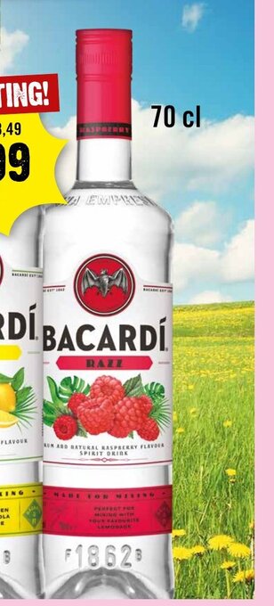 Dirck 3 Bacardi Razz 70 cl aanbieding