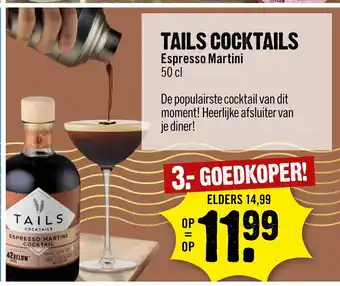 Dirck 3 Tails Cocktails Espresso Martini 50 cl aanbieding