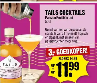 Dirck 3 Tails Cocktails Passion Fruit Martini 50 cl aanbieding