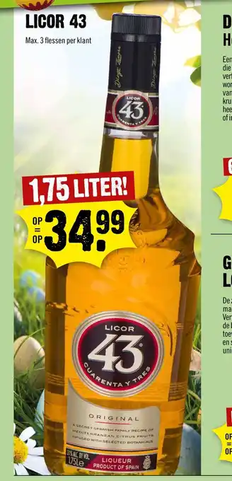 Dirck 3 Licor 43 1,75 liter aanbieding