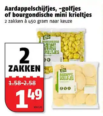 Poiesz Aardappelschijfjes, -golfjes of bourgondische mini krieltjes 450 gram aanbieding