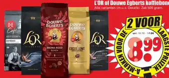 Dirk L'OR of Douwe Egberts koffiebonen aanbieding