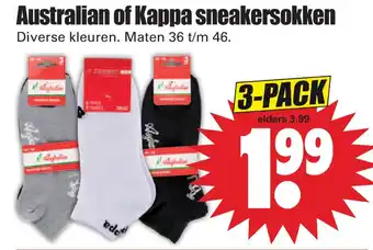 Dirk Australian of Kappa sneakersokken aanbieding