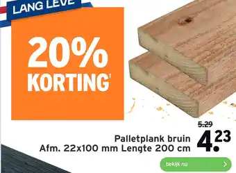 GAMMA Palletplank bruin aanbieding