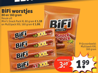 Kruidvat BiFi worstjes aanbieding