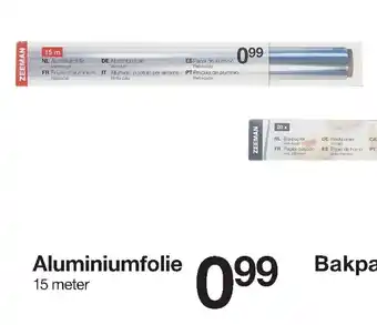 Zeeman Aluminiumfolie 15m aanbieding