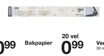 Zeeman Bakpapier 20 vel aanbieding