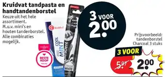 Kruidvat Kruidvat tandpasta en handtandenborstel aanbieding