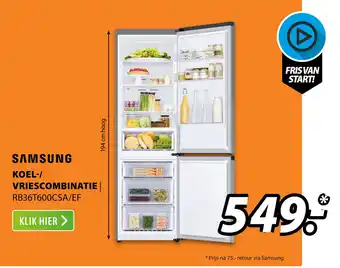 Expert Samsung Koel-/Vriescombinatie RB36T600CSA/EF aanbieding