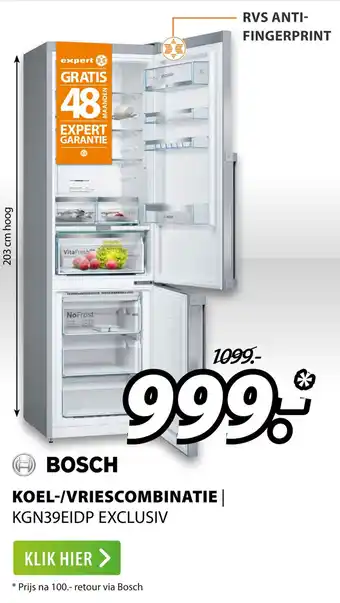 Expert Bosch Koel-/Vriescombinatie KGN39EIDP EXCLUSIV aanbieding