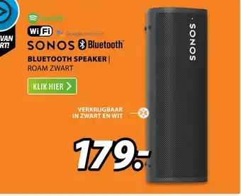 Expert Sonos bluetooth speaker ROAM ZWART aanbieding