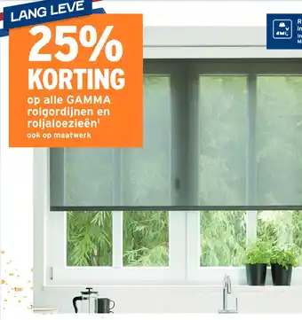 GAMMA 25% KORTING op alle GAMMA rolgordijnen en roljaloezieën' aanbieding