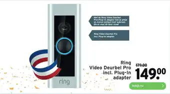 GAMMA Ring Video Deurbel Pro incl. Plug-In adapter aanbieding