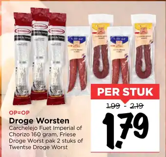 Vomar Voordeelmarkt Droge Worsten aanbieding