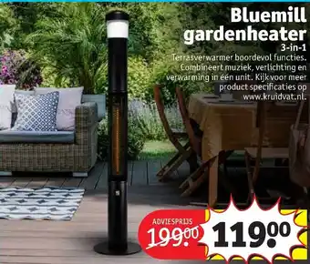 Kruidvat Bluemill gardenheater aanbieding