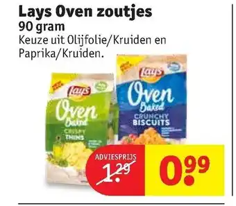 Kruidvat Lays oven zoutjes 90g aanbieding