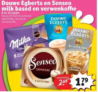 Kruidvat Douwe egberts en senseo milk based en verwenkoffe aanbieding