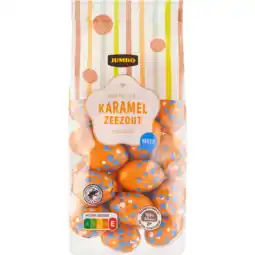 Jumbo Jumbo paaseitjes karamel zeezout chocolade massief melk 200g aanbieding