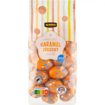 Jumbo Jumbo paaseitjes karamel zeezout chocolade massief melk 200g aanbieding