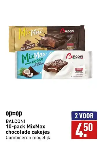 ALDI Balconi 10-pack mixmax chocolade cakejes aanbieding