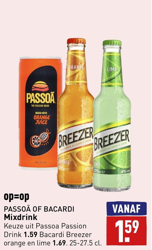 Passoa of bacardi mixdrink aanbieding bij ALDI