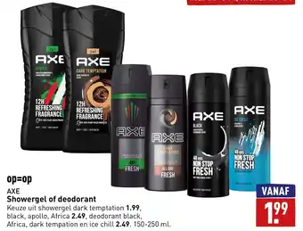 ALDI Axe showergel of deodorant aanbieding